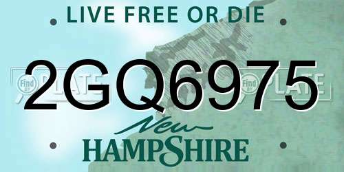 2GQ6975 New Hampshire License Plate
