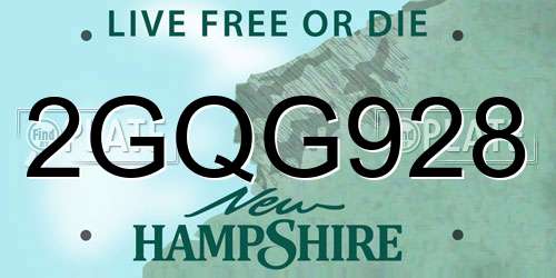 2GQG928 New Hampshire License Plate