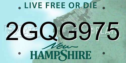 2GQG975 New Hampshire License Plate