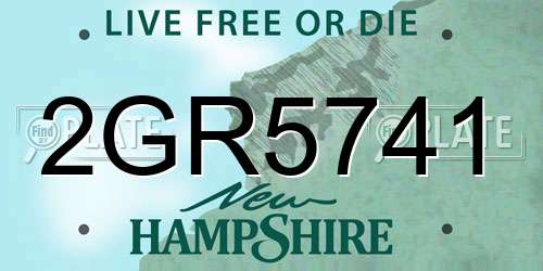 2GR5741 New Hampshire License Plate