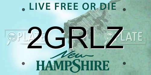 2GRLZ New Hampshire License Plate