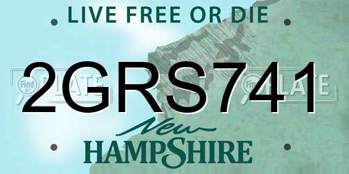 2GRS741 New Hampshire License Plate