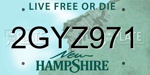 2GYZ971 New Hampshire License Plate