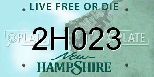 2H023 New Hampshire License Plate