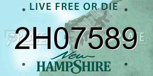 2H07589 New Hampshire License Plate
