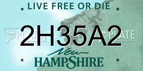 2H35A2 New Hampshire License Plate