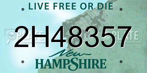 2H48357 New Hampshire License Plate