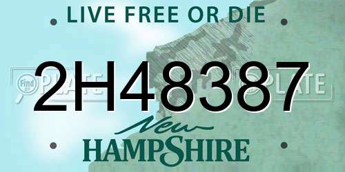 2H48387 New Hampshire License Plate