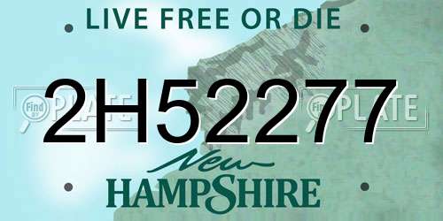 2H52277 New Hampshire License Plate