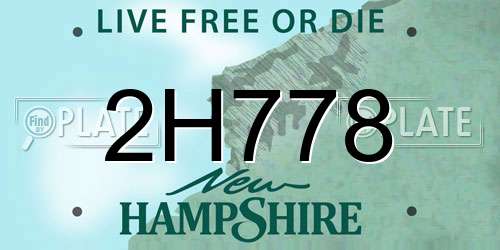 2H778 New Hampshire License Plate