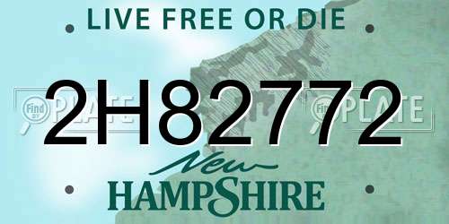 2H82772 New Hampshire License Plate