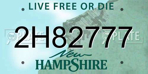 2H82777 New Hampshire License Plate