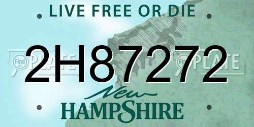 2H87272 New Hampshire License Plate