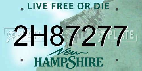 2H87277 New Hampshire License Plate