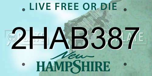 2HAB387 New Hampshire License Plate