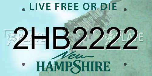 2HB2222 New Hampshire License Plate