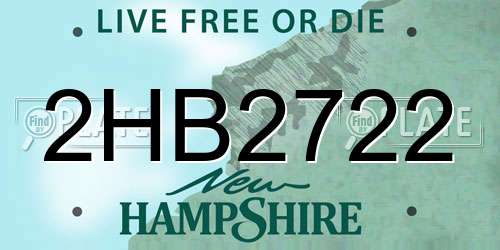 2HB2722 New Hampshire License Plate