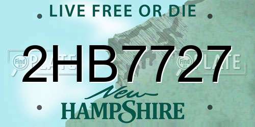 2HB7727 New Hampshire License Plate