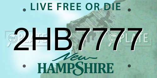 2HB7777 New Hampshire License Plate