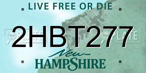 2HBT277 New Hampshire License Plate