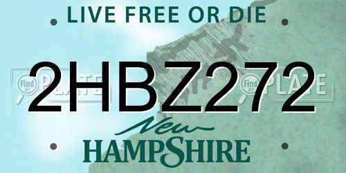 2HBZ272 New Hampshire License Plate