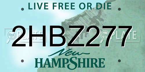 2HBZ277 New Hampshire License Plate