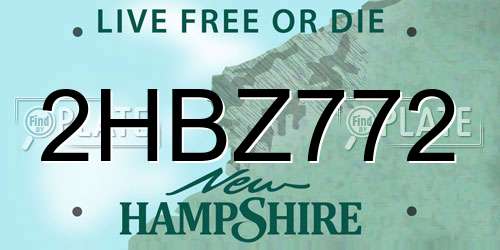 2HBZ772 New Hampshire License Plate