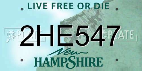2HE547 New Hampshire License Plate
