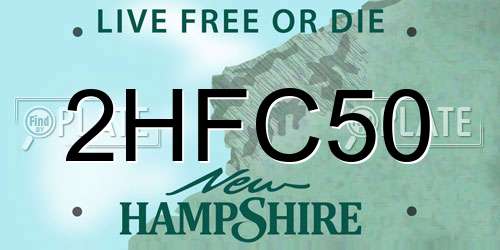 2HFC50 New Hampshire License Plate