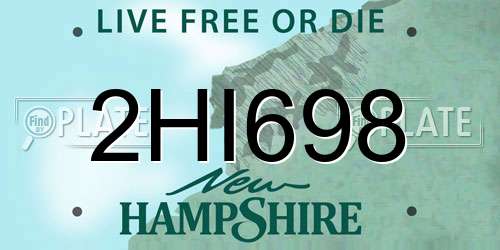 2HI698 New Hampshire License Plate