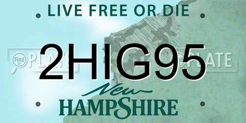 2HIG95 New Hampshire License Plate