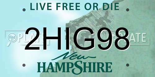 2HIG98 New Hampshire License Plate