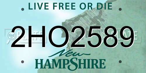 2HO2589 New Hampshire License Plate