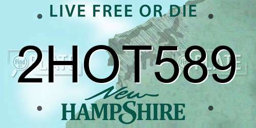 2HOT589 New Hampshire License Plate