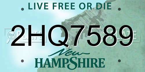 2HQ7589 New Hampshire License Plate