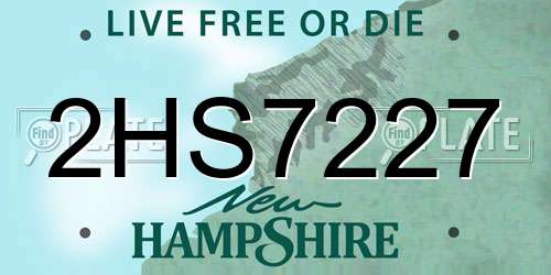 2HS7227 New Hampshire License Plate