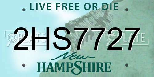 2HS7727 New Hampshire License Plate