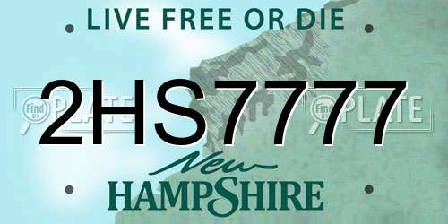 2HS7777 New Hampshire License Plate