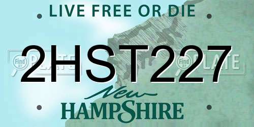2HST227 New Hampshire License Plate