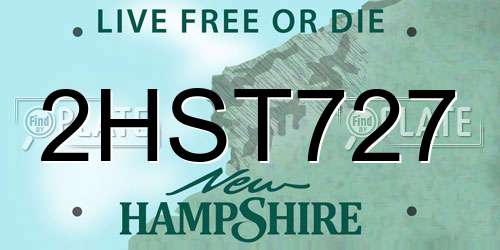2HST727 New Hampshire License Plate