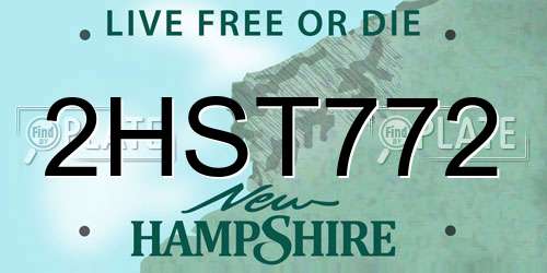 2HST772 New Hampshire License Plate