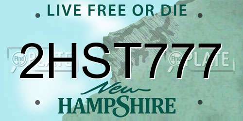 2HST777 New Hampshire License Plate
