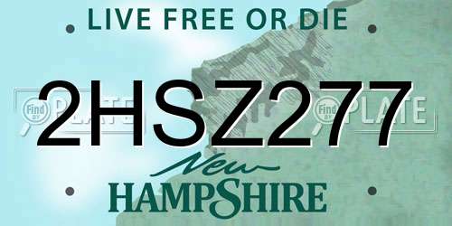 2HSZ277 New Hampshire License Plate