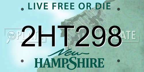 2HT298 New Hampshire License Plate