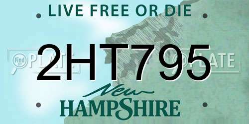 2HT795 New Hampshire License Plate
