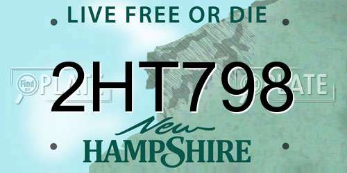 2HT798 New Hampshire License Plate