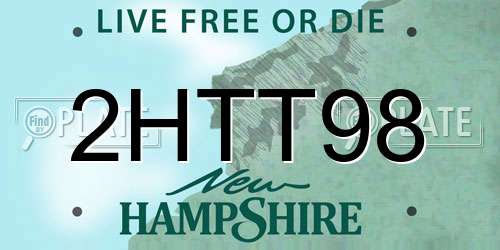 2HTT98 New Hampshire License Plate