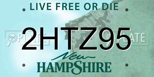 2HTZ95 New Hampshire License Plate