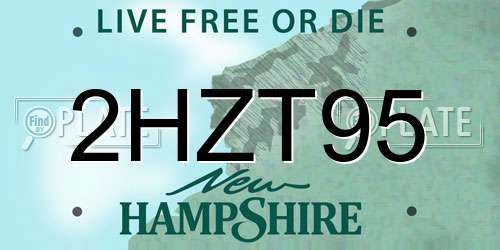 2HZT95 New Hampshire License Plate
