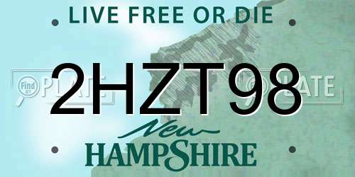 2HZT98 New Hampshire License Plate